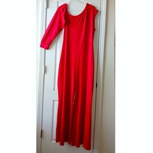 Red Wide Leg Jumpsuit
